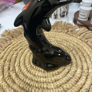 VTG Black Dolphin Figurine